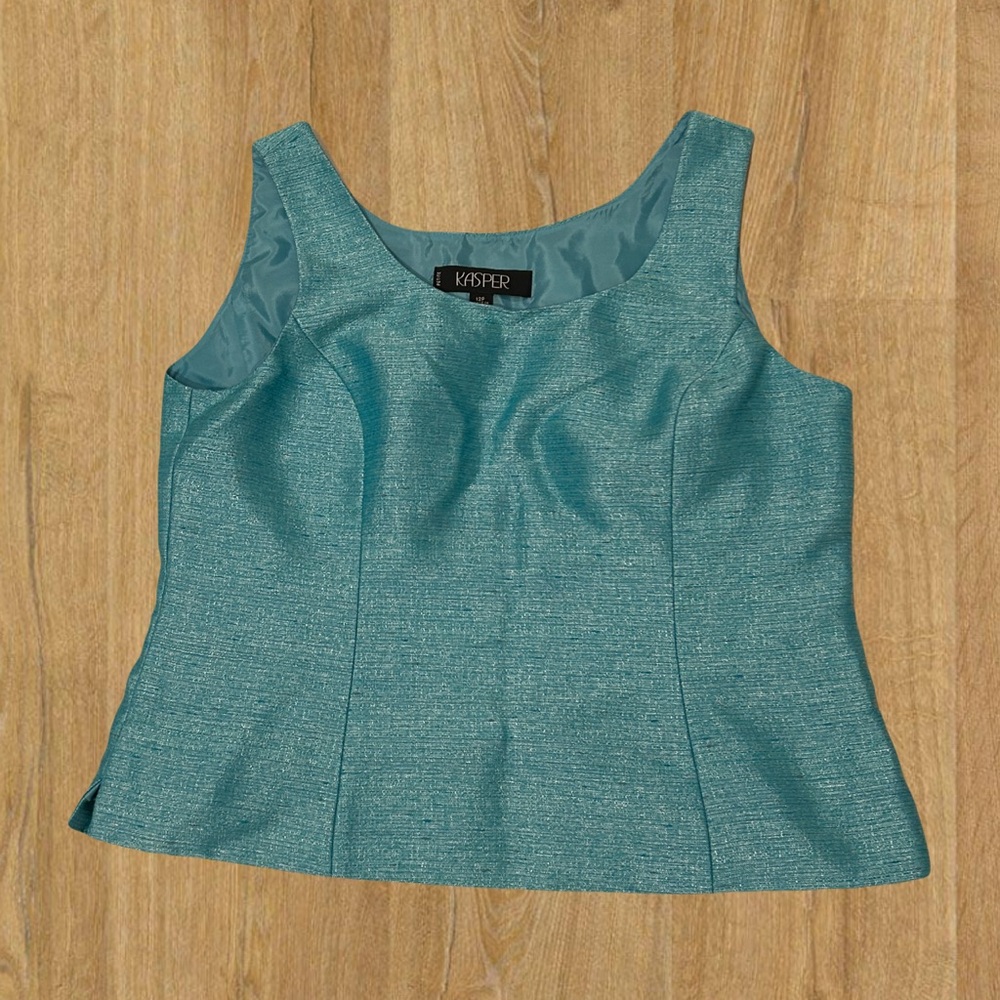 Nordstrom | Tops | Kasper Teal Sleeveless Elegant Blouse
